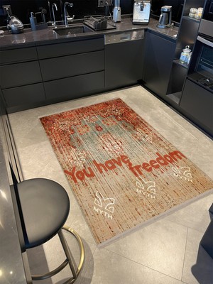 Rugs Modern Written Koleksiyonu You Have Freedom Yazılı Desenli Kreatif Modern Dekoratif Halı 04