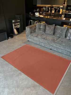 Rugs Modern Basic Koleksiyonu Beyaz Overlok ve Saçak Detaylı Koyu Somon Rengi Dokuma Taban Halı BASIC75