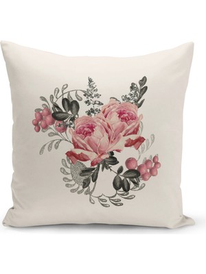 Bertille Home Flower Serisi Çift Tarafı Dijital Baskılı Kırlent Kılıfı (Cushion Cover)