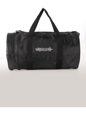 Strong Bag Unisex Siyah Kumaş Silindir Spor Çantası Fitness Çantası Seyahat Gezi Çantası