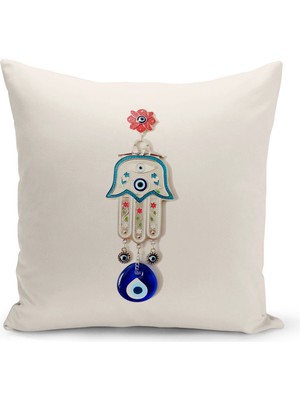 Nazar Serisi Çift Tarafı Dijital Baskılı Kırlent Kılıfı (Evil Eye Cushion Cover)