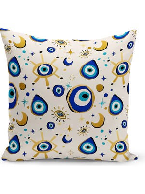 Bertille Home Nazar Serisi Çift Tarafı Dijital Baskılı Kırlent Kılıfı (Evil Eye Cushion Cover)