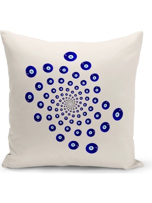 Bertille Home Nazar Serisi Çift Tarafı Dijital Baskılı Kırlent Kılıfı (Evil Eye Cushion Cover)