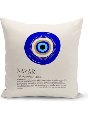 Nazar Serisi Çift Tarafı Dijital Baskılı Kırlent Kılıfı (Evil Eye Cushion Cover)