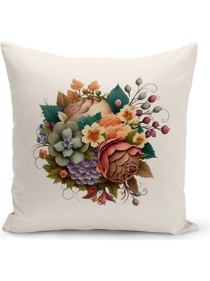 Bertille Home Flower Serisi Çift Tarafı Dijital Baskılı Kırlent Kılıfı (Cushion Cover)