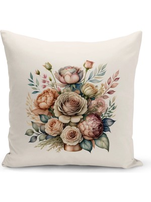 Bertille Home Flower Serisi Çift Tarafı Dijital Baskılı Kırlent Kılıfı (Cushion Cover)
