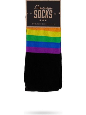 American Socks Rainbow Pride Black Mid High Çorap AS070