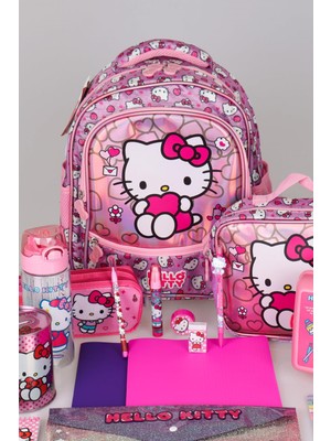 Hello Kitty Yeni Sezon Lisanslı Hello Kıtty Ilkokul,beslenme ve Kalem Çantası Ile Beslenme Kabı,matara Kırtasiye Okul Seti