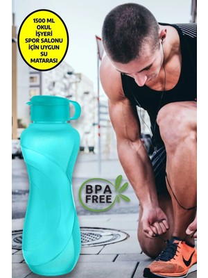 Open Home Waterfresh 1500 ml Turkuaz Matara Hafif ve Sızdırmaz Tasarıma Sahip Su Şişesi