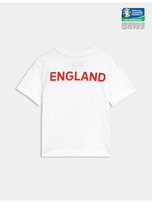 Marks & Spencer Saf Pamuklu Uefa Euro2024:Trade_Mark: T-Shirt (2-7 Yaş)