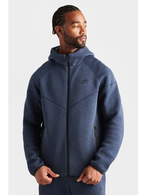 Nike Tech Fleece Full Zip Windrunner Hoodie Navy Kapüşonlu  Sweatshirt Lacivert