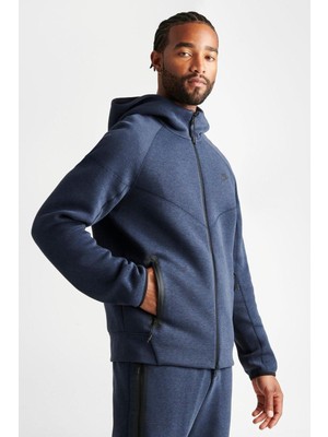 Nike Tech Fleece Full Zip Windrunner Hoodie Navy Kapüşonlu  Sweatshirt Lacivert