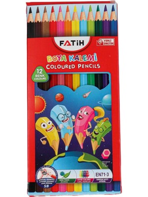 Fatih 12'li Kuru Boya Kalemi 12 Renk Kuru Boya