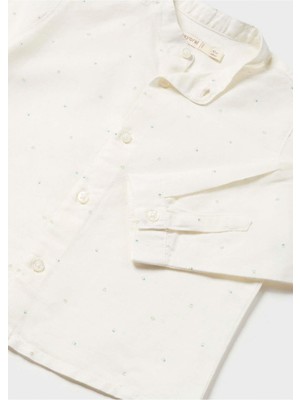 Mayoral Yazlık Erkek Bebek Uzun Kol Gömlek - Krem