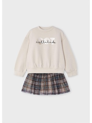 Mayoral Kışlık Kız Çocuk Sweat Etek Takım - Bej