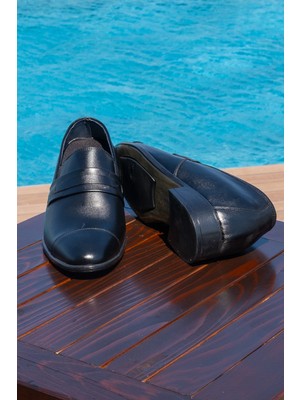 Elevold El Yapımı Loafer Model Siyah +7/+9 cm Boy Uzatan Erkek Ayakkabı Gizli Topuklu Kundura