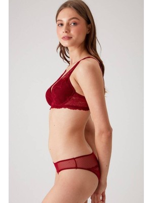 Pierre Cardin Dolgulu Bralet Sütyen Takım Bordo