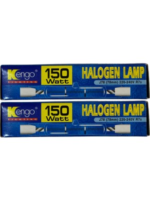 Kengo 150W Sarı Işık R7S Duylu Dim Edilebilir Çubuk Halojen Ampul (2 Adet)