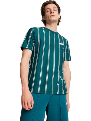 Puma Sports Club Aop Erkek Yeşil Günlük Stil T-Shirt 68186222