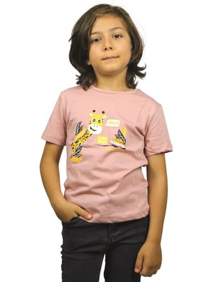 ASG Tekstil Yavru Ağzı Hello Zürafa Kısa Kol Çocuk T-Shirt