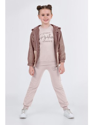 Miniğimin Cicileri Cho Yağmurluklu Kız Çocuk 3 lü takım - Kahve