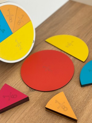 Kesirler Matematik Çalışma Seti, Eğitici Oyuncak, Montessori Eğitim Oyuncak, Motor Zeka Oyun