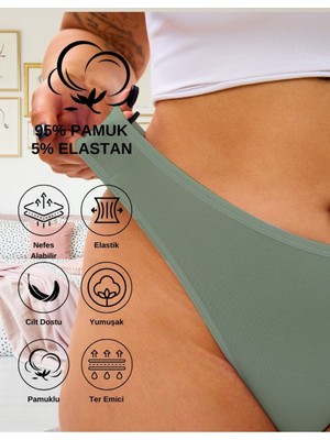 ALYA UNDERWEAR Kadın Tanga Külot 5 Adet ( Multicolor-P14 )