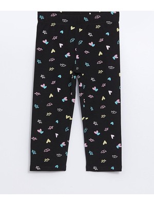 LC Waikiki Beli Lastikli Baskılı Kız Çocuk 3/4 Boy Tayt