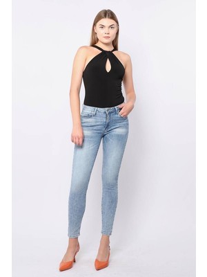 Banny Jeans Kadın Skinny Fit Esnek Pantolon Açık Mavi