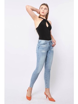 Banny Jeans Kadın Skinny Fit Esnek Pantolon Açık Mavi