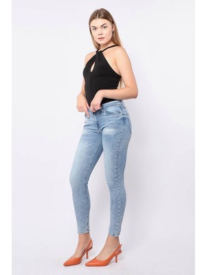 Banny Jeans Kadın Skinny Fit Esnek Pantolon Açık Mavi