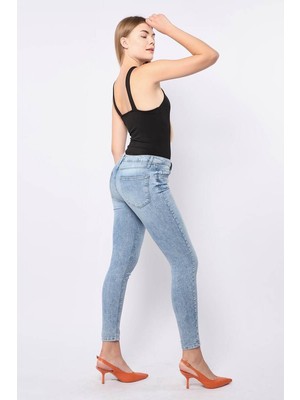 Banny Jeans Kadın Skinny Fit Esnek Pantolon Açık Mavi