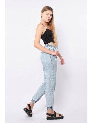 Banny Jeans Kadın Lastikli Jogger Pantolon Açık Mavi