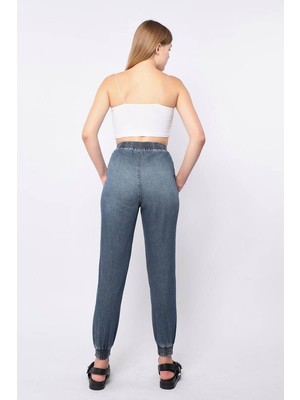 Banny Jeans Kadın Lastikli Jogger Pantolon Mavi