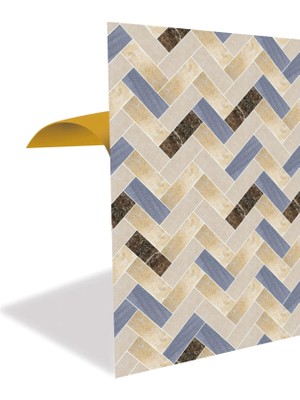 Tink Kendinden Yapışkanlı Renkli Balık Sırtı Mermer Desenli Pvc Panel 41 x 62 cm (4 Adet) 1 M²