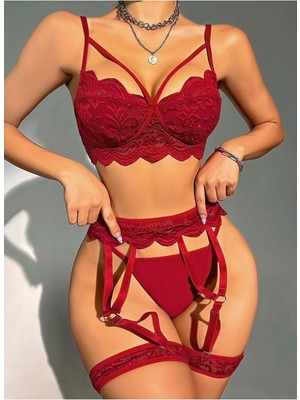 Sialess Lingerie Şık Zarif Açık Kadın Dantel  Gecelik - J-3120