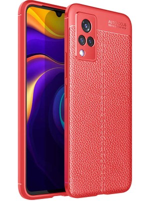 Tasopay Vivo V21 Uyumlu Kılıf Deri Silikon Yüzey Darbe Korumalı Soft Yapı Case Cover Çiziklerden Kirden ve Darbeden Korumalı Kılıf