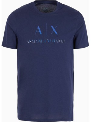 Armani Exchange Bisiklet Yaka Baskılı Lacivert Erkek T-Shirt 3dztje ZJH4Z 15BA