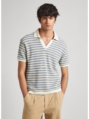 Pepe Jeans Bej Erkek Polo T-Shirt PM702421 821 Moonlıght