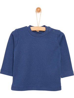 HelloBaby Erkek Bebek İçin Lacivert Basic Uzun Kol Tshirt Truvakar Kol Günlük Kullanım
