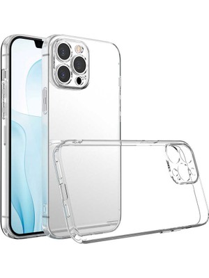 ZORE Apple iPhone 13 Pro Max Kılıf Kamera Korumalı Süper Silikon Kapak - Renksiz
