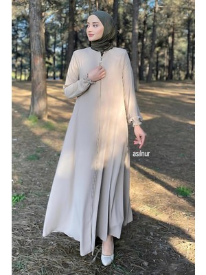 Asilnur Mevlana Ferace Taş Kadın Giyim Dört Mevsim Kullanıma Uygun Rahat Kalıp