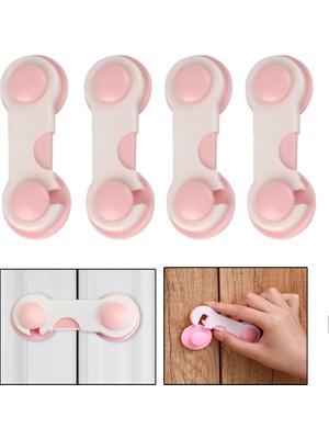 Microcase Plastik Kendinden Yapışkanlı Bebek Eşya Pencere Dolap Kapı Çekmece Kilidi -AL4540 4 Adet