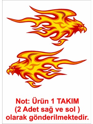 Sticker Usta Alev Ateş Kartal Araba Oto Motosiklet Sticker 00434