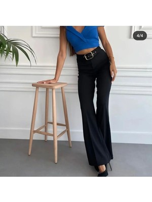 Nils Fashion Palazzo Paça Kemerli Likralı Pantalon