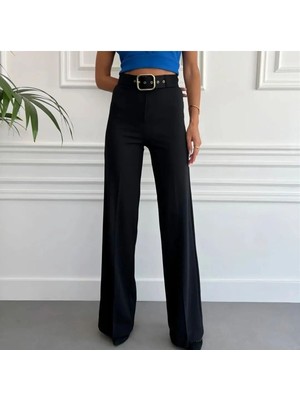 Nils Fashion Palazzo Paça Kemerli Likralı Pantalon