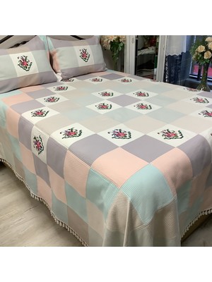 Oya Home Patchwork Kaneviçeli Yatak Örtüsü-3 Parça