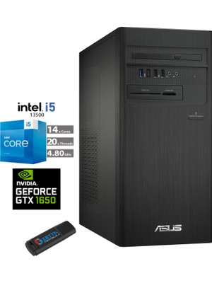 Asus Expertcenter Intel I5 13500 32GB 512GB SSD 4GB/GTX1650 Freedos Masaüstü Blgisayar C1S500TE-5135000020W12+ZETTAUSBBELLEK