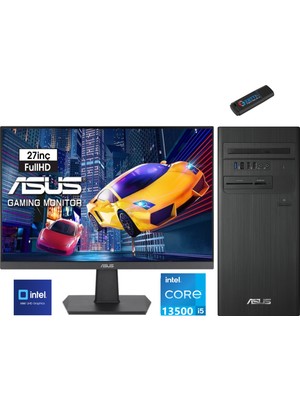 Asus Expertcenter Intel I5 13500 8gb 4tb SSD UHD 770 Fhd 27" Monitör WINDOWS11PRO Masaüstü Blgisayar G1S500TE-5135000020W45+ZETTAUSBBELLEK