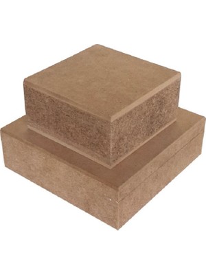 Altınyapı Hobi Market Düz Ikili Kare Kutular Mdf Boyasız